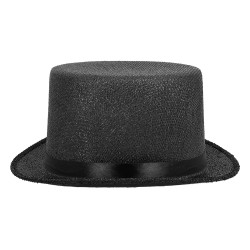 Čierny cylindrický klobúk s flitrami